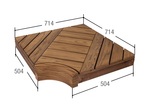 Modular elements for sauna bench CORNER MODULE, HEAT TREATED PINE RADIATA, 504x504mm